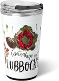 Swig Life 24oz Party Cup, Stackable Insulated Travel Coffee Tumbler with EZ Slider Lid, Cup Holder Friendly, Stainless Steel 24 oz Tumbler, Reusable Mug (Saturdays In Lubbock)