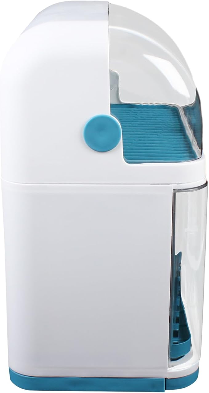 2 Tier Dish Drying Rack with Cover, Plastic Kitchen Plate Cup Dish Drying Rack， with Removable Drain Board, for Dish/Knifes/Cup, Blue, White