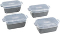 Souper Cubes Ceramic Baking Dishes 2.0-5" x 3" Small Casserole Dishes for Oven with Silicone Lids, Oven, Microwave and Air Fryer Safe,USA Made, Set of 4 - Charcoal