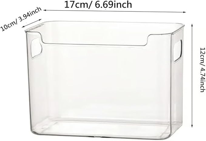Crystal Clear Freezer Storage Bins, Clear Plastic Organizer Bins with Handles, Stackable Freezer Refrigerator and Pantry Storage Containers for Frozen Food, Meat, Vegetables, Meals and Snacks (4 pack)