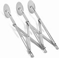 7 Wheel Stainless Steel Pizza Knife Wheel Cutter Adjustable Dough Divider, Silver - Durable Food Grade Material, Even Cutting, Ideal for Baking Pizza and Pastry (3 wheel)