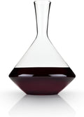 Viski Angled Wine Decanter, Lead-Free Crystal Carafe for Red and White Wine with Broad Base for Aeration, Elegant Large Pitcher for Wedding Gifts, Housewarming Essentials, 60 oz (1.8 L), Set of 1