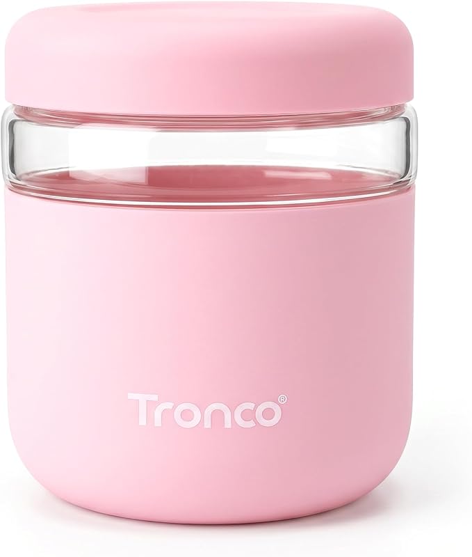 Tronco 32 oz Glass Food Storage & Lunch Bowl Containers with Airtight Lids | Leak & Spill Proof Meal Prep Container with Silicone Sleeve, Microwave & Dishwasher Safe, Soup & Stew, Office Lunch,BPA-Free