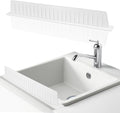 Silicone Sink Splash Guard for Kitchen Edge, 20 Inch Long Water Barrier with Strong Suction Cups, White Dish Washing Baffle for Countertop, Wet Clothes Protector for Island & Bathroom, Reusa