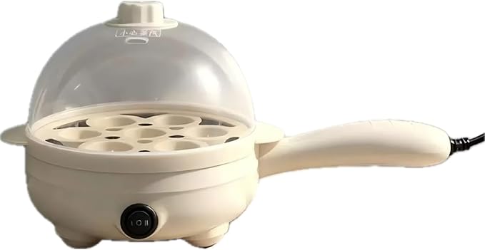 Boiled Egg Cooker 450W,Hard Boiled Eggs Cooker Electric 7 Egg Capacity,Plastic,Auto Power Off with Measuring Cup,Compact,Easy for Kitchen,Travel,White