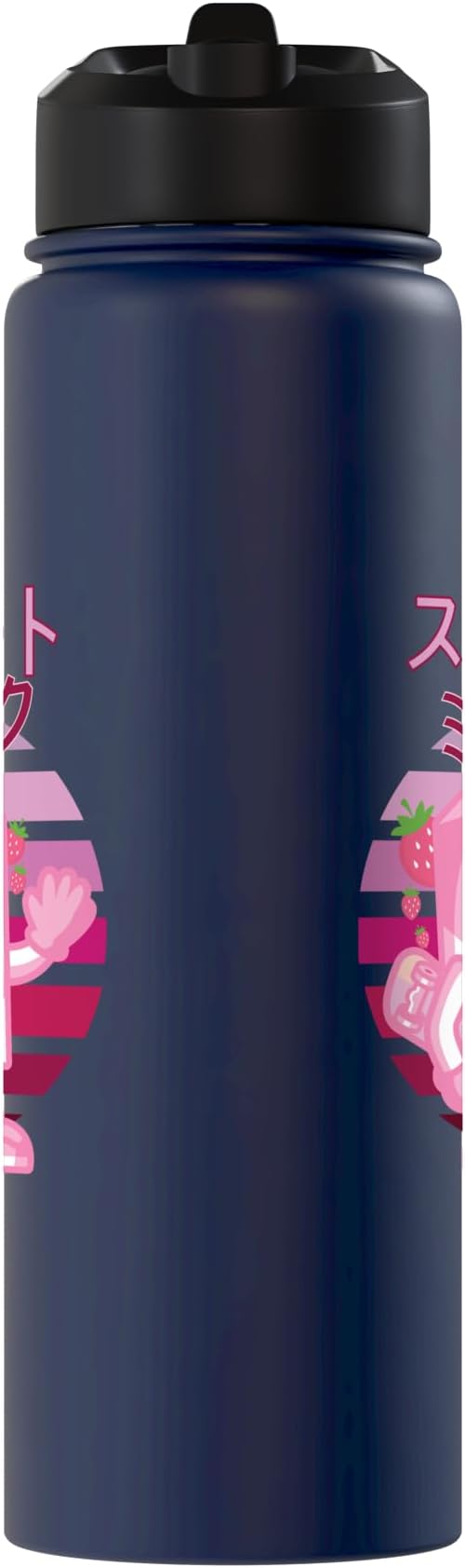 Retro 90s Japanese Skateboarding Strawberry Milkshake Carton Stainless Steel Insulated Water Bottle