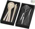 Lixple Bamboo Drawer Organizer, Cutlery Silverware Organizer for Kitchen Drawer, Stackable Utensil Organizer, 2 Pcs Flatware Organizer, Wooden Storage Box Tray (Black, 12 X 6 X 2 Inch)