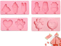 3PCS/4PCS Cute Silicone Ice Cube Mold Set For Toddlers and Kids, Animal/Fruit/Dinosaur Shape Ice Cube Tray, BPA-Free Food Grade Ice Tray, Homemade Frozen Popsicle Maker Mold (4 PCS Pink)