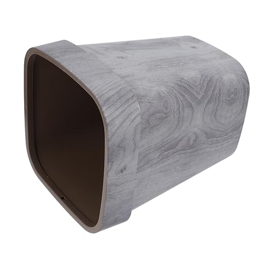 Cabilock Unique Wood Grain Pattern Trash Can Indoor Paper Wastebasket for Kitchen Bathroom Living Room Office Sturdy Sturdy No Lid Light Grey