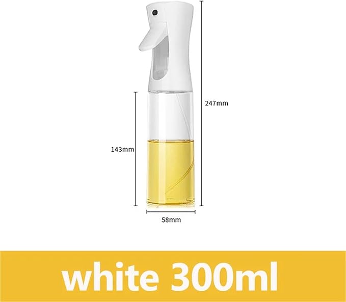 Oil Sprayer, 3pcs 200/300/500ml Oil Spray Bottle BBQ Cooking Sprayer Kitchen Baking Empty Vinegar Dispenser,for Kitchen, Air Fryer(300ml white)