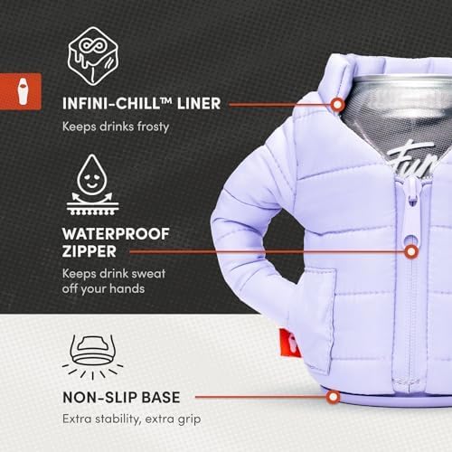 Puffin - The Puffy Jacket - Insulated 12 oz Can Cooler I Beer Bottle & Soda Can Insulator, Keep Drinks and Beverages Cold - (Creamsicle & Chocolate)