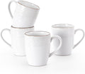 famiware Coffee Mugs Sets for 4, 12 oz Mug Set, Coffee Cups with Handle for Coffee, Tea, Cocoa and Milk, Microwave and Dishwasher Safe, White Floral