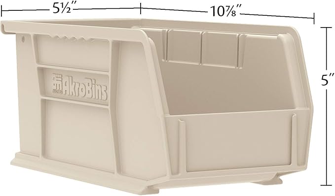 Akro-Mils 30230 AkroBins Plastic Storage Bins, Space-Saving Stackable Bins for Garage, Pantry, Craft Organization, 11" x 5" x 5", Clear, 12-Pack