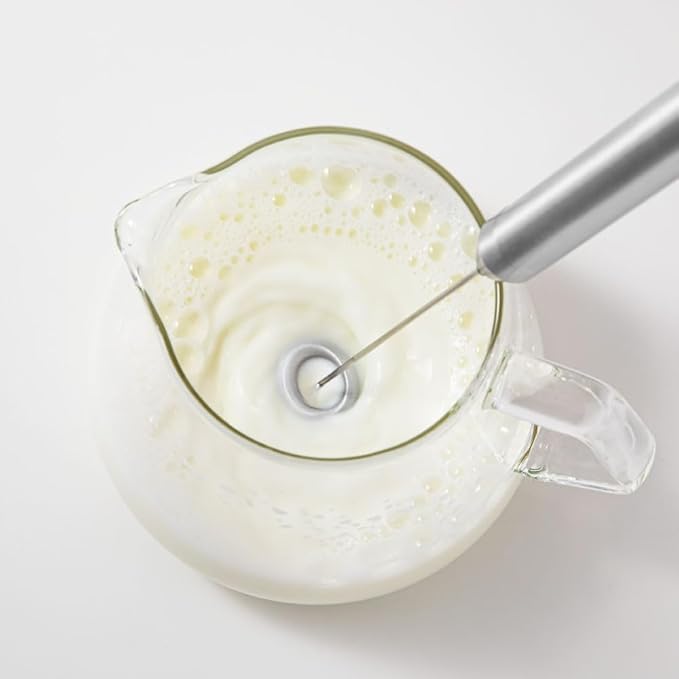 &NE NIM-353 Nikii Cafe Milk Frother 1.0 x 9.8 inches (2.5 cm) x Length 9.8 inches (25 cm) Milk Whisk Stainless Steel Electric Whisk Milk Creamer Latte Art Small