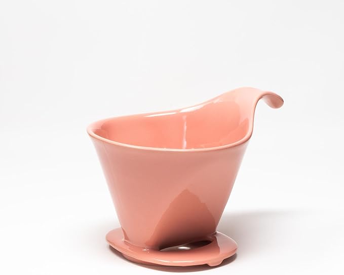 Zero Japan - Bee House Pour Over Coffee Dripper - Lead-Free & Cadmium-Free Ceramic Coffee Maker with Elegant Peek Hole, Drip Cone Brewer Coffee Gifts, Brewing Accessories - Coral Pink, Standard Size