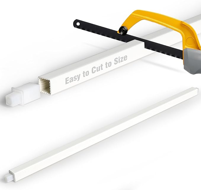 24 Inch Replacement Towel Bar for Ceramic Holder - Cut to Fit Any Size, Spring Loaded Adjustable Plastic Towel Rod for Porcelain Holders, No Demolition Installation, Rental & Vintage Bathroom Friendly