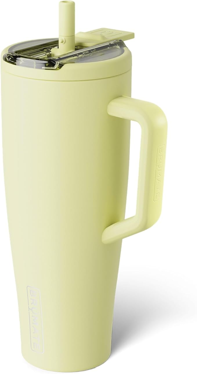 BrüMate Era Flip 40oz Tumbler with 100% Leakproof Covered Straw Lid | Hygienic Covered Straw | Insulated Stainless Steel Water Bottle with Handle | Cup Holder Friendly | BPA-Free (Prickly Pear)