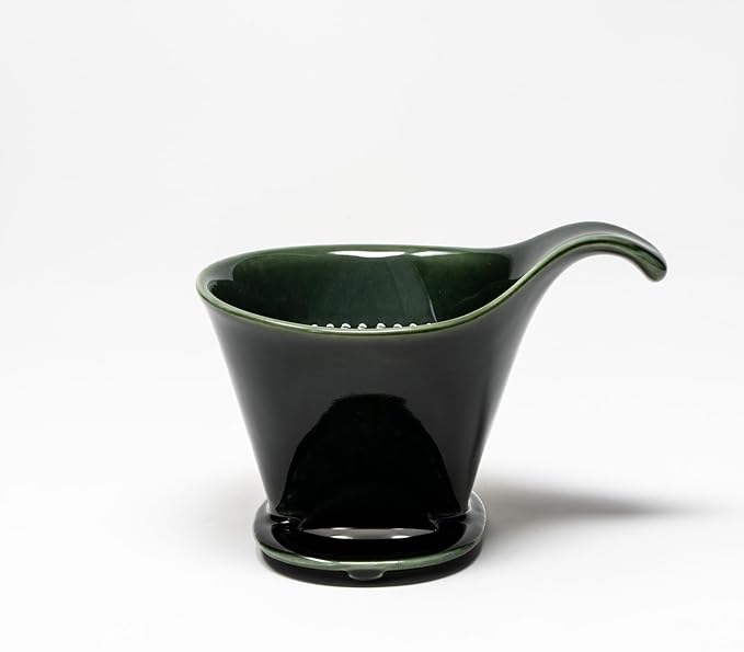 Zero Japan - Bee House Pour Over Coffee Dripper - Lead-Free & Cadmium-Free Ceramic Coffee Maker with Elegant Peek Hole, Drip Cone Brewer Coffee Gift, Brewing Accessories - Antique Green, Standard Size