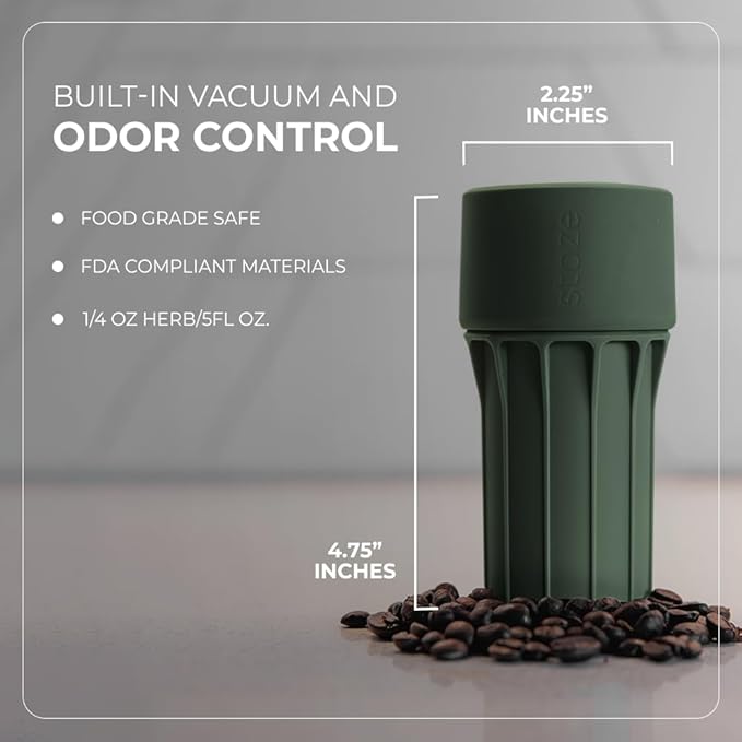 Staze Air Tight Smell Proof Container (148ml) – Vacuum Seal Jar - Waterproof Food Storage Canister, Portable Small Smell Proof Jar for Coffee, Herb, Spice & Gummies - (MIDNIGHT TRIO)