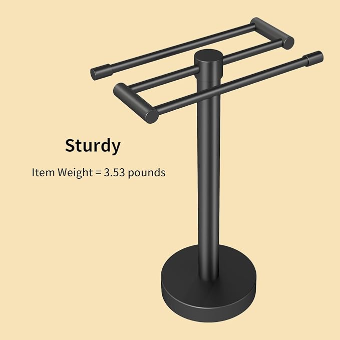 YUMORE Hand Towel Holder Stand Free Standing Countertop Towel Rack Hanger for Bathroom Kitchen