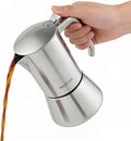 wedrink Stovetop Espresso Maker 4 Espresso Cups Stainless Steel Moka Pot for Greca, Induction, Electric & Gas Stoves(6.5 OZ/200ml)