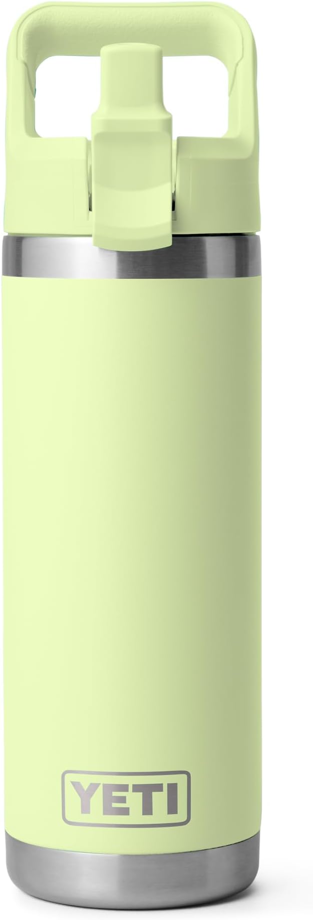 YETI Rambler 18 oz Bottle, Vacuum Insulated, Stainless Steel with Color Matching Straw Cap, Grasshopper