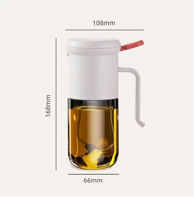 Oil Dispenser for Kitchen, 2 Pcs Household Glass Olive Oil Dispenser Without Oil for Air Fryer Barbecue Oil Spray Pot Dispenser Bottle for Cooking