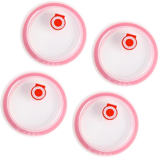 4Pcs Silicone Replacement Lid for Ceramic Bowls - Leak-Proof Microwave Safe Food Covers with Cooling Vent Keep Food Fresh in Kitchen Home and Refrigerator - Suit for 4.53Inch