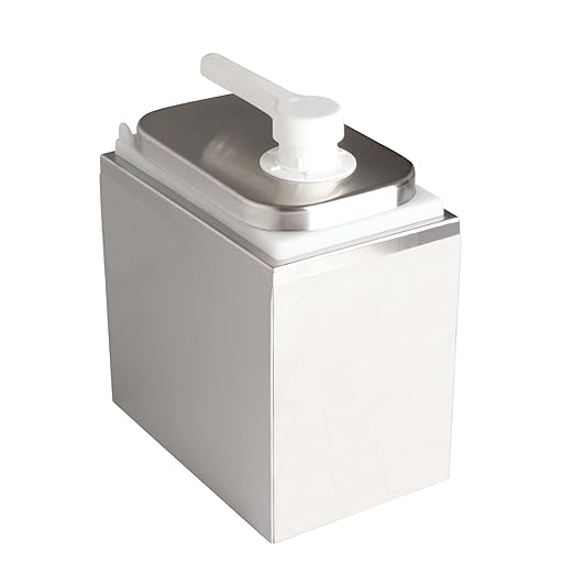 2.1QT Sauce Dispenser with Pump,Commercial Pump Station Stainless Steel Dispenser for Hot Chocolate, Hot Fudge, Ketchup, Condiment,Caramel, Condiment, Mustard, Mayonnaise