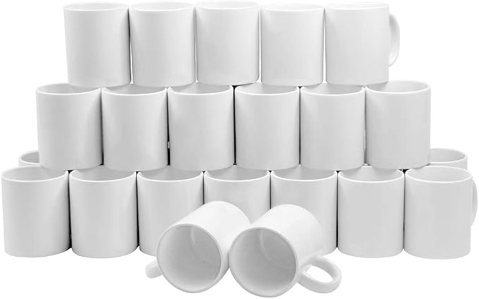 Sublimation Coffee Mugs 11oz White Blank Ceramic Cups For Tea Cocoa With White Box Packing Set of 12Pcs
