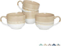 Bosmarlin Ceramic Coffee Mug Set of 4, 16 Oz, Jumbo Latte Mugs, Dishwasher and Microwave, Unique Reactive Glaze (Brown Grey, 16 Oz)