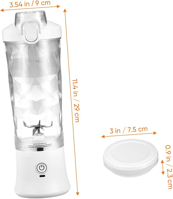 Portable 600ml Fruit Juicer Cup Rechargeable Battery Mini Blender for Kitchen Fresh Juice Smoothies Easy Operation Travel-friendly