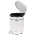 PRETYZOOM Step-on Trash Can with Lid 12l Round Roman Pattern Waste Container for Home Office Bathroom, Foot Pedal Rubbish Storage Bin with Removable Inner Bucket