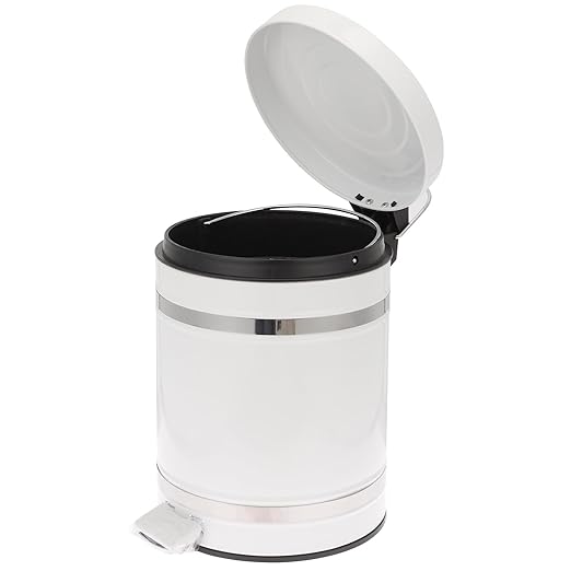 KESYOO Step-on Iron Garbage Can with Lid, 5.5 Gallon Industrial Style Wastebasket for Home and Office, Round Pedal Trash Bin with Roman Pattern Cover