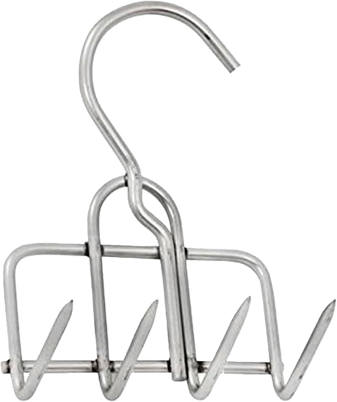 The Sausage Maker® Bacon Hanger 4-Prong Meat Hooks SUS304 Stainless Steel, Heavy Duty Butcher’s Hook Accessories for Meat Smoking, Processing, Drying, Grilling, BBQ, 3.5” W x 5.8” H