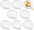 Irenare 8 Pcs Ceramic Spoon Rest for Stove Top, 3.74 Inch Porcelain Spoon Holder, Coffee Utensil Rest Heat Resistant Dishwasher Safe for Home Kitchen Accessories Gift(White)