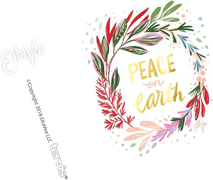 Tervis EttaVee Christmas Holiday Peace On Earth Made in USA Double Walled Insulated Tumbler Travel Cup Keeps Drinks Cold & Hot, 16oz Mug, Peace
