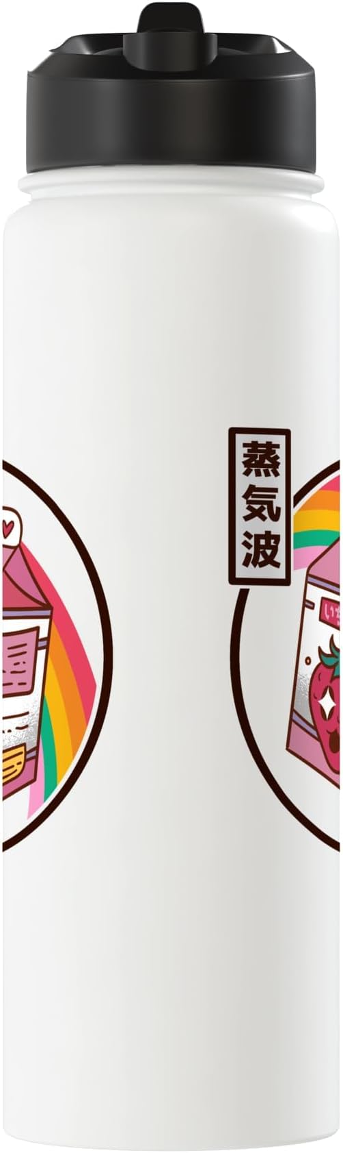 Japanese Strawberry Milk Carton Kawaii Rainbow Anime Stainless Steel Insulated Water Bottle