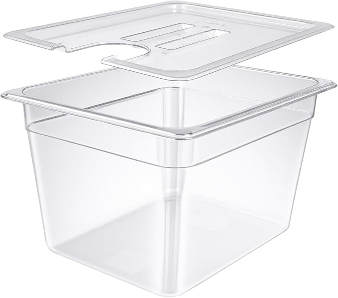 12 Quart Sous Vide Containers with Lid Compatible with Wancle Anova Nano AN500-US00 Pro 3.0 Mini Joule,most Instant Pot Sous Vide Cooker,BPA Free (Container with lid, 12 QT)