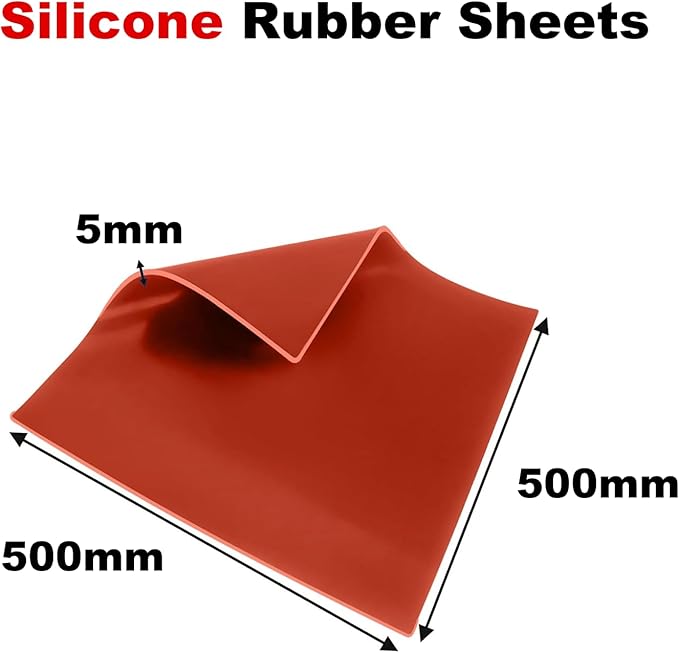 Red Silicone Rubber Sheet Silicone Mat Extra Large Mats for Crafts Jewelry Casting Resin Moulds DIY Gaskets and Seals 500x500x5mm