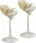 LYFJMUS 2 Pcs Seashell Wine Glasses Wedding Wine Glasses Conch Cup Martini Cocktail Glass Cup for Birthday Wedding Beach Bridesmaids Anniversary Party