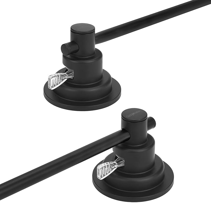 Sneatup Suction Cup Extendable 17-29" Stainless Steel Towel Bar (Matte Black)