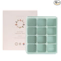 Baby Food Storage Silicone Cubes with Clip-On Lid Freezer Tray Baby Food Soups Purees Ice Easy and Safe Design Made in Korea (12 Ocean Blue)