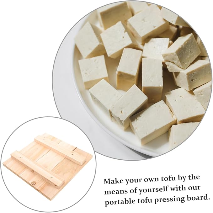 HEALLILY Wooden Tofu Press Mold Handheld Presser Tool 100% Natural Cedar Wood DIY Tofu Maker for Homemade Firm for Kitchen Use