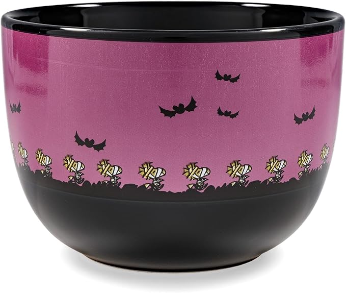 Silver Buffalo Peanuts Halloween Featuring Snoopy and Woodstock as Mummies Ceramic Soup Mug, 24 Ounces