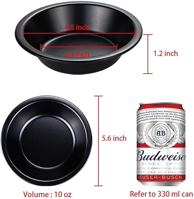 Webake Mini Pie Pan and Mini Pie Shield, 4pcs Mini Pie Tins and 4pcs Mini Silicone Pie Crust Protector