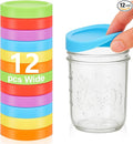 Teenyyou 12 Pcs Silicone Wide Mouth Lids Mason Jar Lids Thickened Leak Proof Lid for 86 mm All Wide Mouth Mason Jars, Reusable Large Canning Jar Caps(Classic)