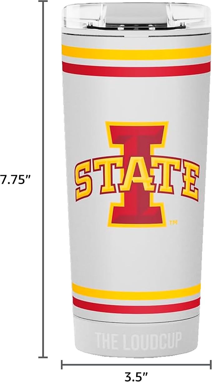 The LoudCup Blow Horn Tumbler, Cheer & Sip 2-in-1 Reusable Water Bottle with Built-In Horn for Sports Games, Tailgates, Parties & Events, BPA-Free, 16 oz, Iowa State University