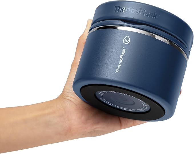 ThermoFlask Insulated Food Jar with Leakproof Lid (12 oz, Navy) - Stainless Steel Food Containers for Hot & Cold Meals, Lunch, Soup & Snacks