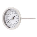 PIC Gauge B3B6-PP 3” Dial Size, 50/400°F and 10/204°C, 6" Stem Length, Back Angle Connection, Stainless Steel Case, 316 Stainless Steel Stem Bimetal Thermometer